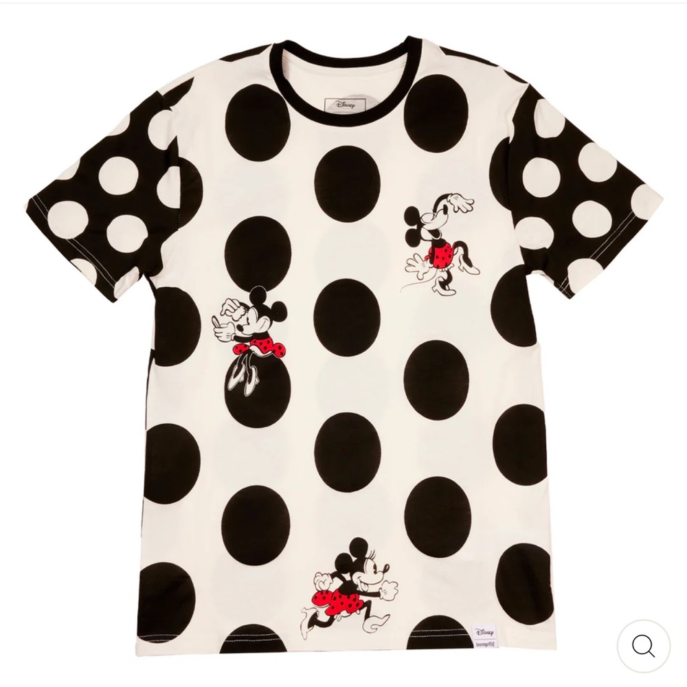 Loungefly-  Disney Minnie Mouse Rocks the Dots Classic All Over Print Unisex Tee